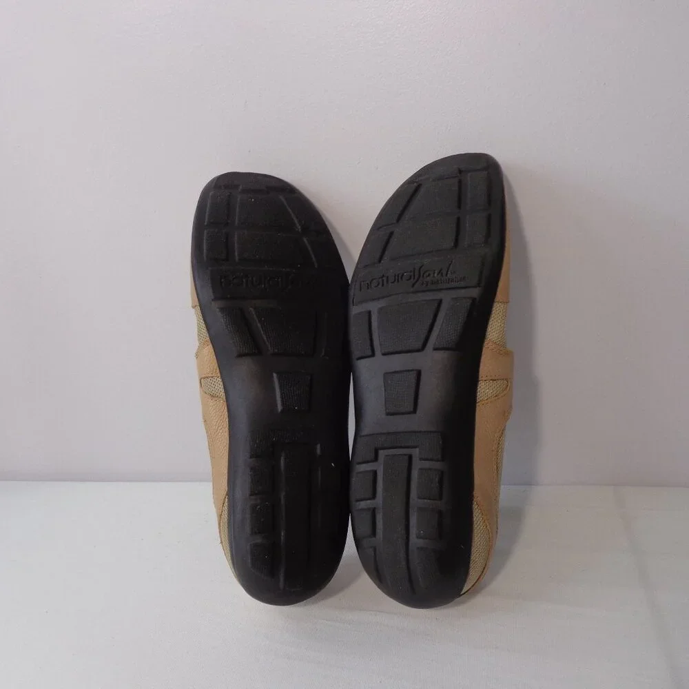 Natural Soul by Naturalizer‎ Women's Mary Jane Shoes Beige Leather Flats Sz 9.5M